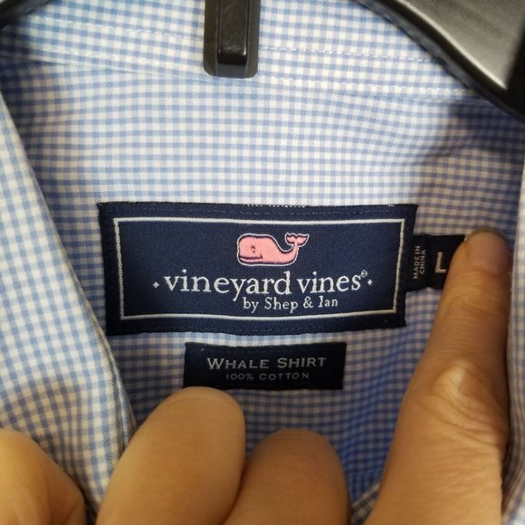 Vineyard Vines Mens L Blue Gingham Checkered Long - Picture 6 of 7